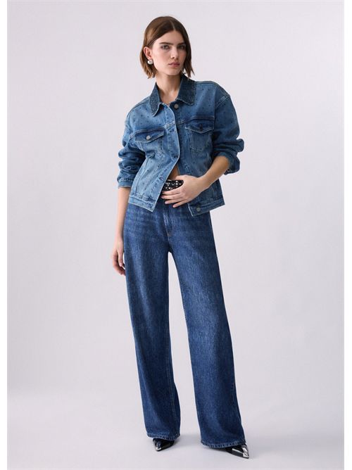Jeans straight con strass LIU JO | UF6166D0373/79111